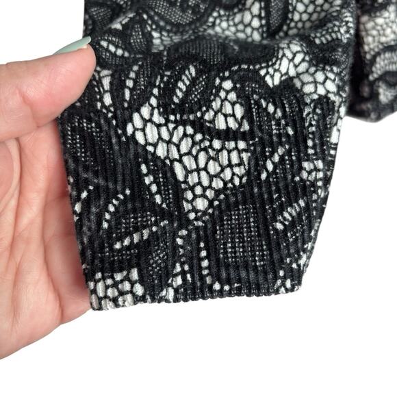 Croft And Barrow Womens Sweater 2X Black And White Cardigan Cotton Stretch - Picture 5 of 9